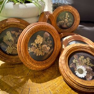 Vintage Floral Pressed Glass Frames Wall Decor